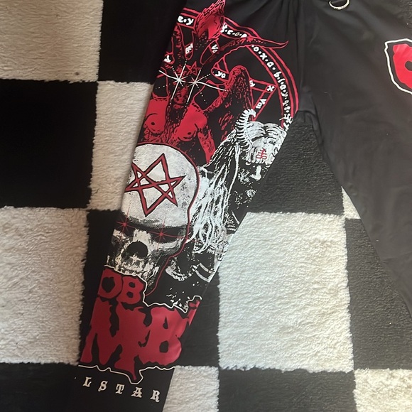 ‼️RARE‼️DISCONTINUED‼️KILLSTAR X Rob Zombie Black Red Leggings Small - Picture 6 of 7